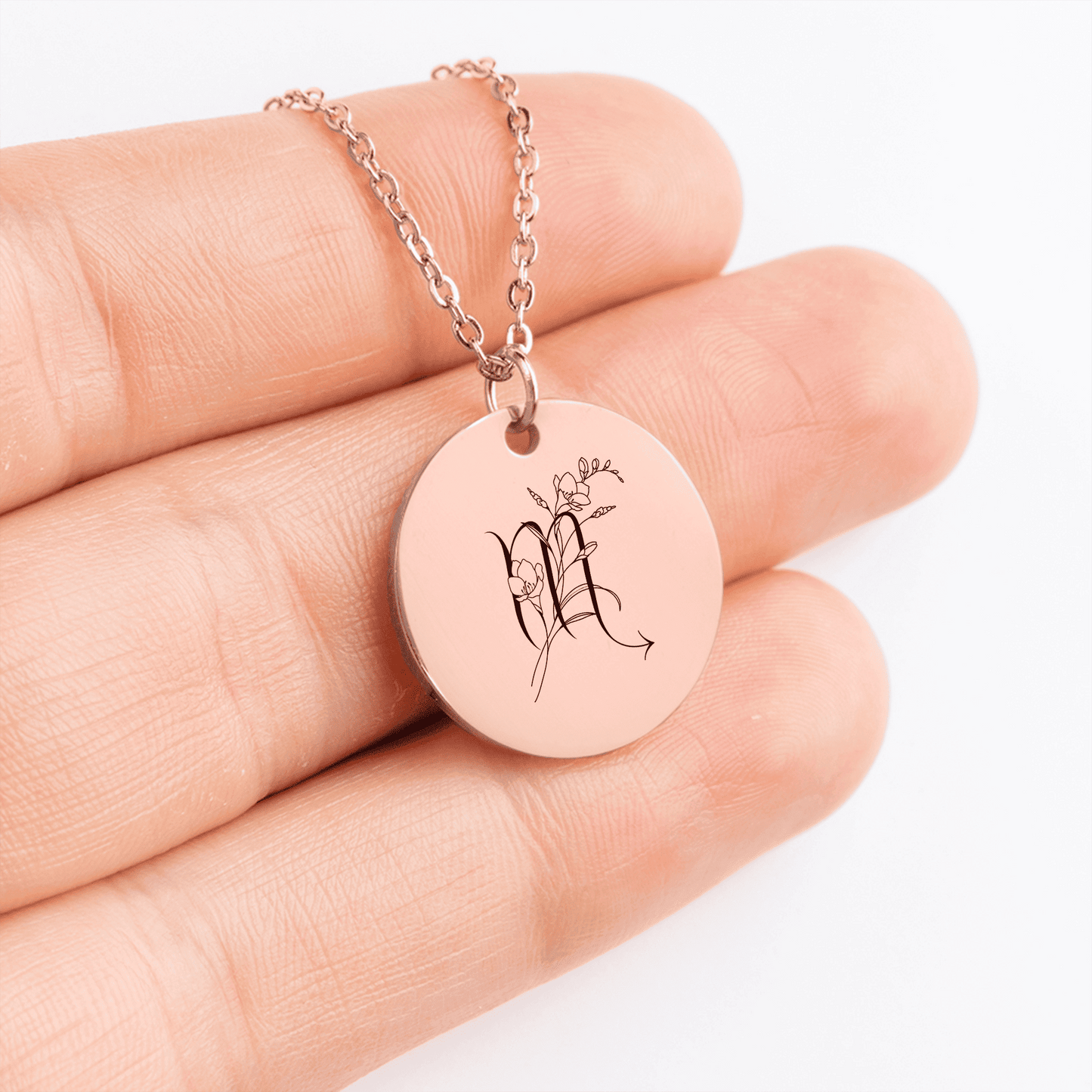 Personalized Zodiac Sign Flower Necklace
