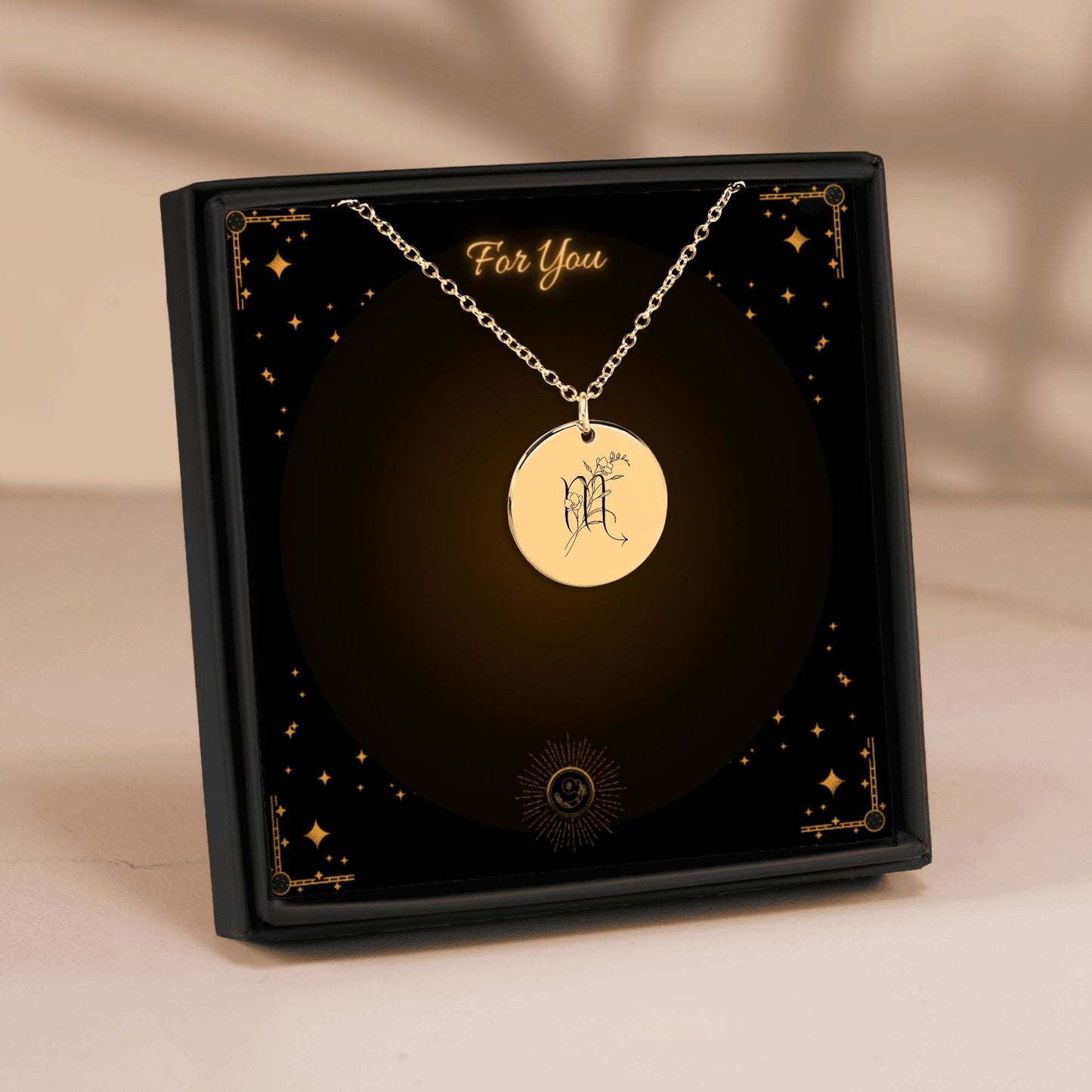 Personalized Zodiac Sign Flower Necklace